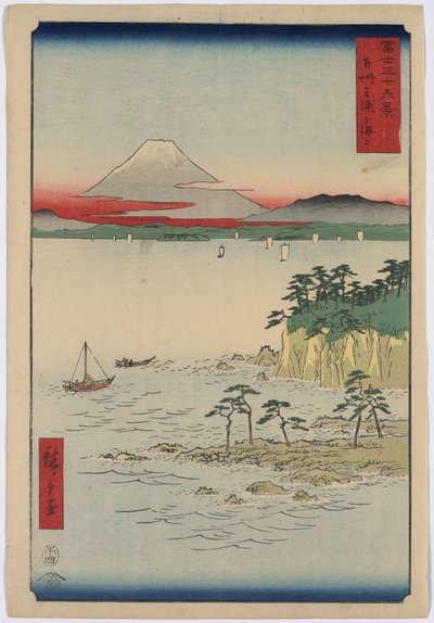 El mar frente a la península de Miura de Utagawa Hiroshige